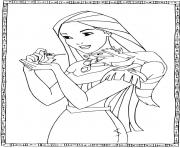 Coloriage Pocahontas de la tradition Powhatan