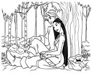 Coloriage Pocahontas et jhon rolfe