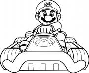 Coloriage mario bros pret pour la course de voiture de sport