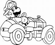 Coloriage super mario bro voiture de course