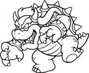 Coloriage bowser veut faire mal a mario bros