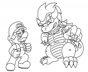 Coloriage super mario bros vs bowser