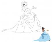 Coloriage Princesse Tiana And Prince Naveen As a Frog