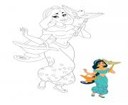 Coloriage Cute Princesse Jasmine