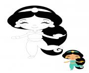 Coloriage bebe Disney Princesse Jasmine