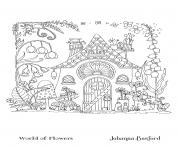 Coloriage Adulte Fairy House From World Of Flowers