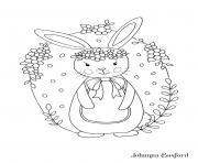 Coloriage Petit Lapin Adorable Pour Paques Enfants