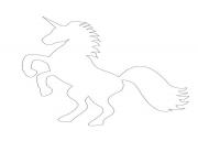 Coloriage Silhouette de licorne fait un saut