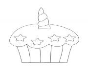 Coloriage gateau cupcake licorne