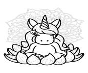 Coloriage mandala licorne zen