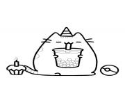 Coloriage Anniversaire de licorne Pusheen