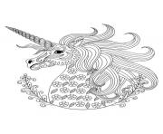 Coloriage licorne mandala anti stress pour adulte