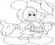 Coloriage mickey mouse noel classique pour le reveillon de noel