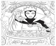 Coloriage reine mechante une mauvaise pomme disney adulte