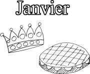 Coloriage janvier galettes des rois