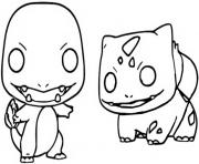 Coloriage funko pop pokemon salameche bulbizarre