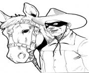 Coloriage zorro et son cheval realiste