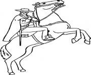 Coloriage zorro sur son cheval