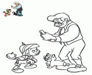 Coloriage disney pinocchio figaro le chat et geppetto