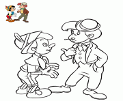 Coloriage pinocchio discute avec crapule