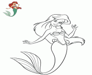 Coloriage ariel la petite sirene de disney princesse