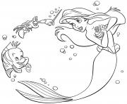 Coloriage ariel la petite fille reve de decouvrir les merveilles cachees des oceans