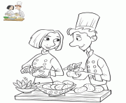 Coloriage colette tatou et alfredo linguini preparent des pommes de terre