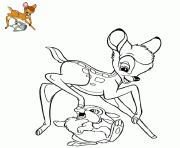 Coloriage bambi et panpan