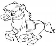 Coloriage cheval facile maternelle