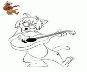 Coloriage chat guitariste Hit Cat Aristochats