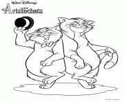 Coloriage danse des chats des aristochats