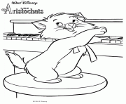 Coloriage Berlioz au piano les Aristochats