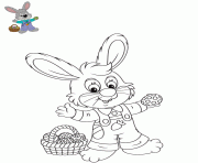 Coloriage lapin mignon adore la fete de paques