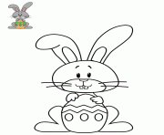 Coloriage lapin facile avec de longues oreilles