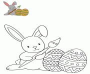 Coloriage lapin oeuf de paques maternelle