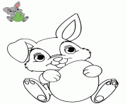 Coloriage lapin joyeuse paques