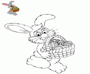 Coloriage panier de paques lapin facile