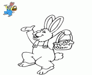 Coloriage lapin heureux qui fait le saut