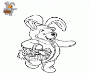 Coloriage winnie lapin paques disney