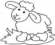 Coloriage mouton avec de l herbe