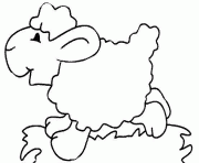 Coloriage mouton en prairie