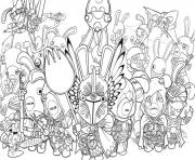 Coloriage lapins cretins tous les personnages