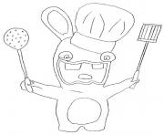 Coloriage lapin cretin chef de cuisine