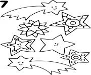 Coloriage etoiles filantes facile maternelle