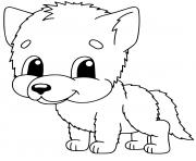 Coloriage bebe loup maternelle mignon