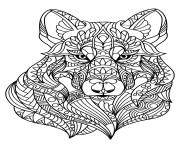 Coloriage livre zentangle loup animal