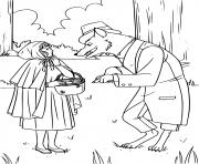 Coloriage loup et le petit chaperon rouge