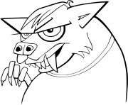 Coloriage loup garou mechant et agressif