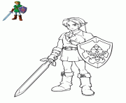 Coloriage link heros cheveux blond et yeux bleu