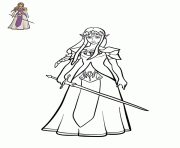 Coloriage princesse zelda et son epee